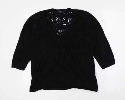 Womens UK Size 18 Moda Black Cardigan Jumper