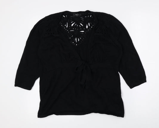Womens UK Size 18 Moda Black Cardigan Jumper