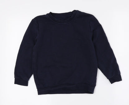George Boys Blue Cotton Pullover Sweatshirt Size 5-6 Years