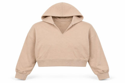 Missguided Womens Beige Polyester Pullover Hoodie Size 8 Pullover - Petite, Cropped