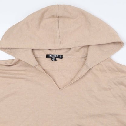 Missguided Womens Beige Polyester Pullover Hoodie Size 8 Pullover - Petite, Cropped