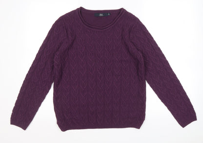 Womens UK Size 10 Isle Essentials Purple Pullover Jumper