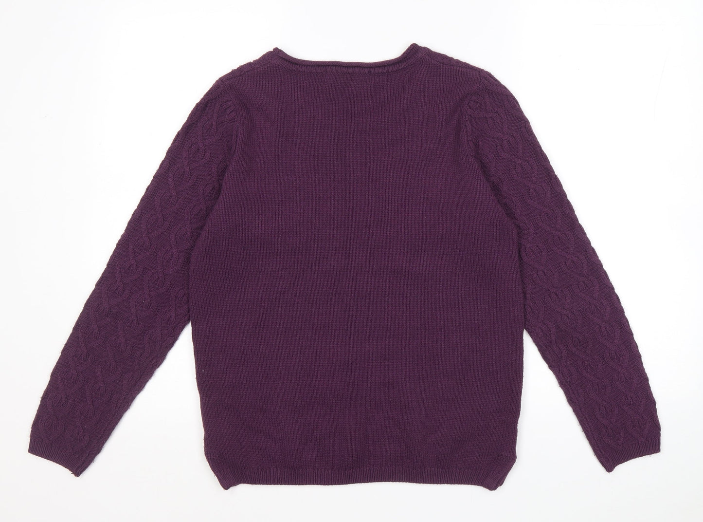 Womens UK Size 10 Isle Essentials Purple Pullover Jumper