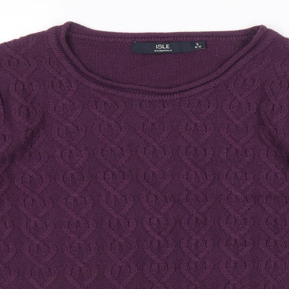 Womens UK Size 10 Isle Essentials Purple Pullover Jumper
