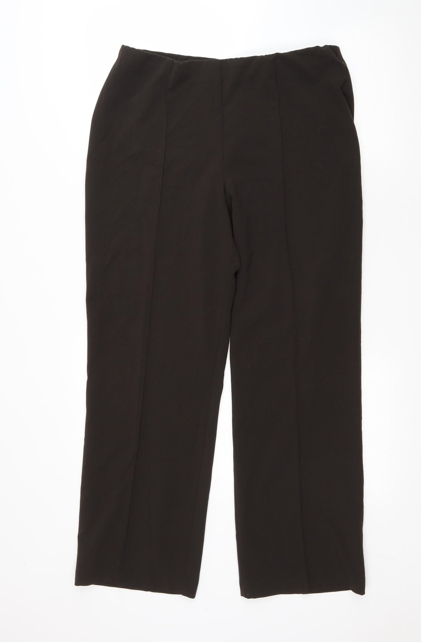 Autonomy Womens Brown Polyester Trousers Size 14 L27 in Regular Drawstring