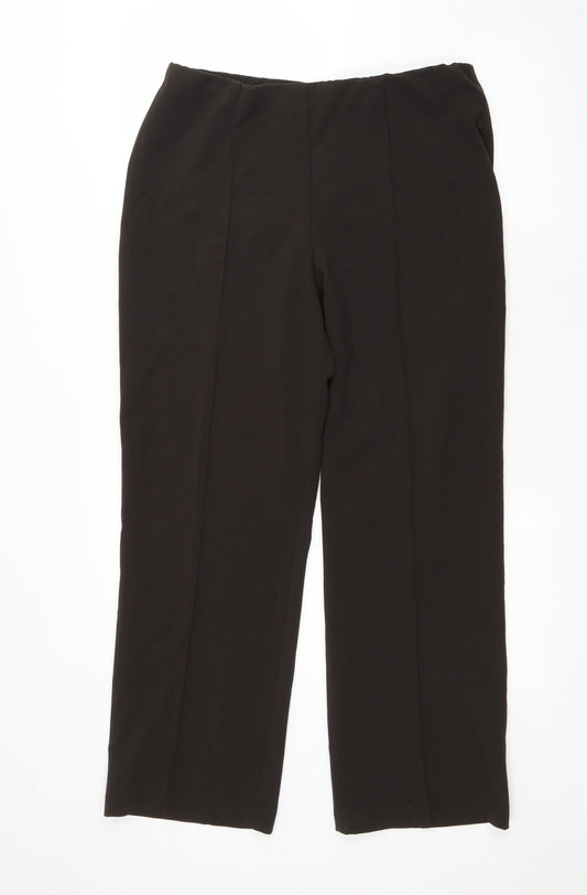 Autonomy Womens Brown Polyester Trousers Size 14 L27 in Regular Drawstring