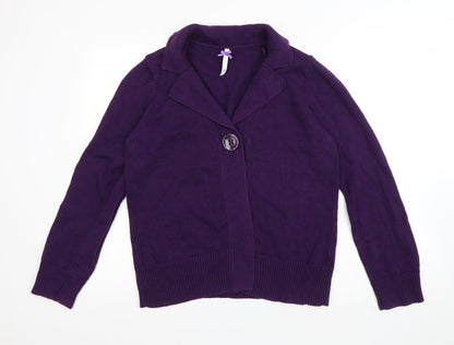 Womens UK Size 12 BHS Purple Cardigan Jumper