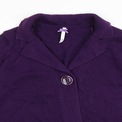 Womens UK Size 12 BHS Purple Cardigan Jumper
