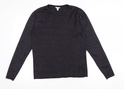 Womens UK Size 14 M&Co Black Pullover Jumper