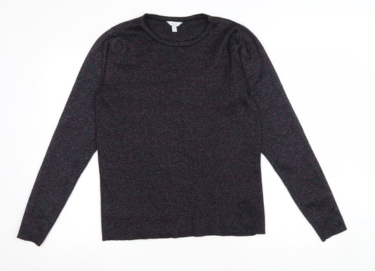 Womens UK Size 14 M&Co Black Pullover Jumper