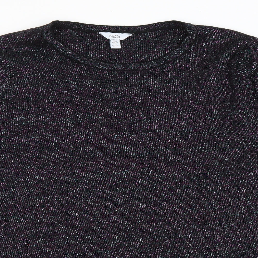 Womens UK Size 14 M&Co Black Pullover Jumper