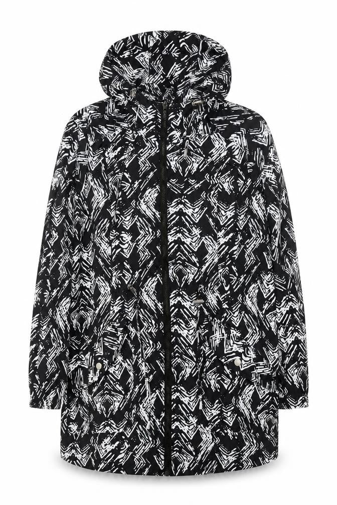 Womens UK Size 12 Papaya Black Anorak Coat