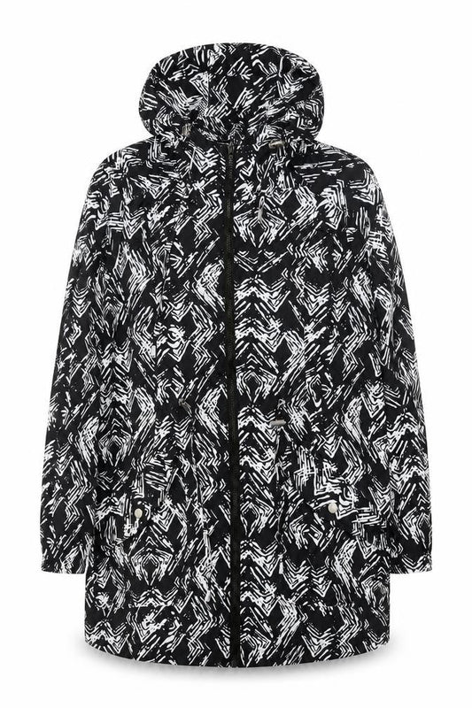 Womens UK Size 12 Papaya Black Anorak Coat