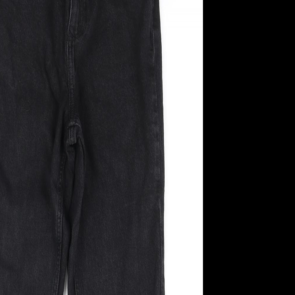 F&F Womens Black Polyester Straight Jeans Size 8 L28 in Regular Zip