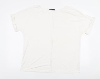 SheIn Womens White Polyester Basic T-Shirt Size XL Round Neck