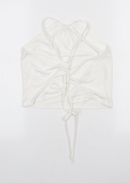 SheIn Womens White Polyester Camisole Tank Size L Halter