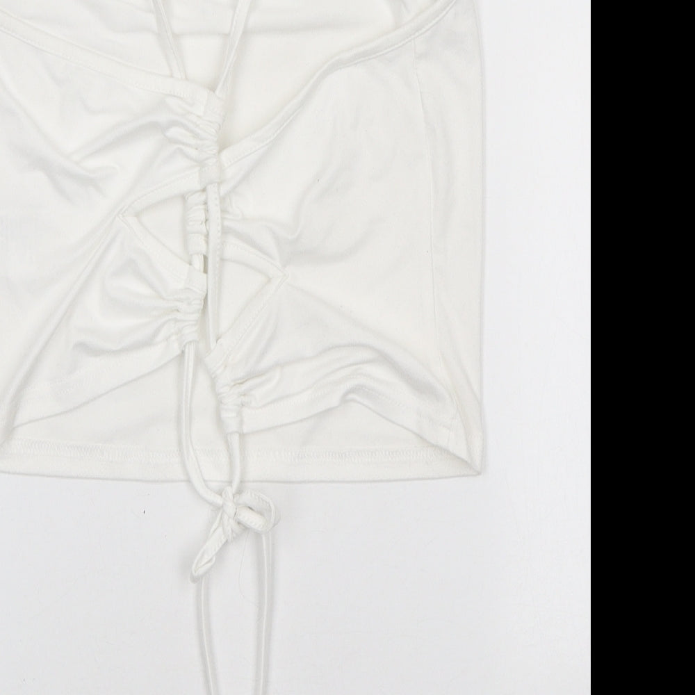 SheIn Womens White Polyester Camisole Tank Size L Halter