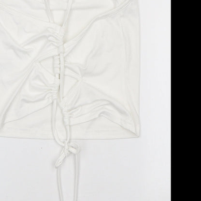 SheIn Womens White Polyester Camisole Tank Size L Halter