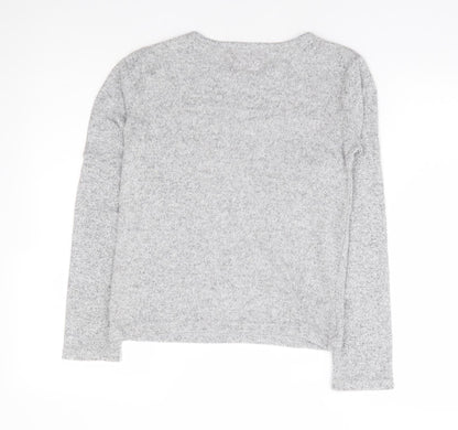 Primark Girls Grey Polyester Jersey T-Shirt Size 12-13 Years Round Neck Pullover - #teamsanta