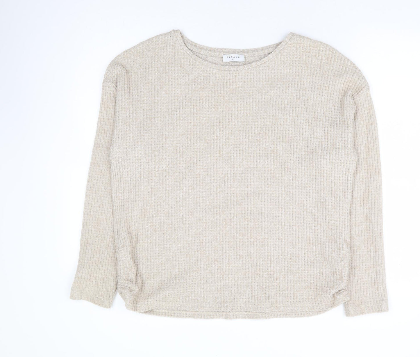 Womens UK Size M Papaya Beige Pullover Jumper