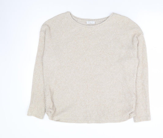 Womens UK Size M Papaya Beige Pullover Jumper