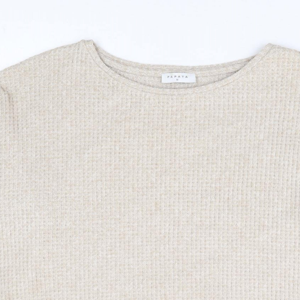 Womens UK Size M Papaya Beige Pullover Jumper