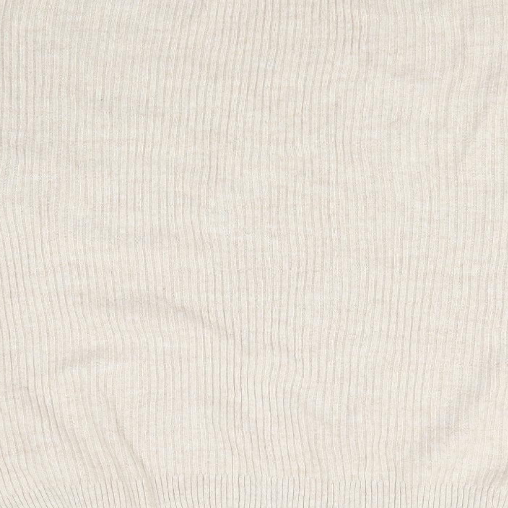George Womens Beige Round Neck Acrylic Pullover Jumper Size 12 - Bell Sleeve