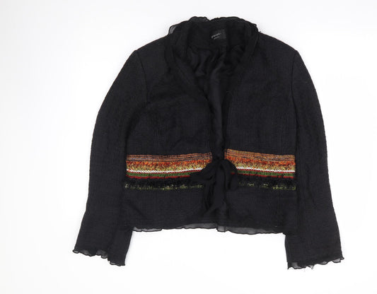 Principles Womens Black Jacket Size 16 Tie