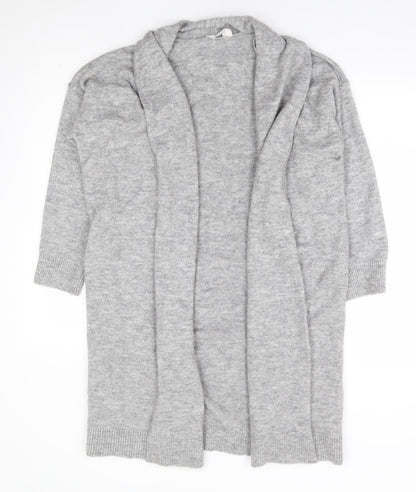 Primark Womens Grey V-Neck Acrylic Cardigan Jumper Size 10