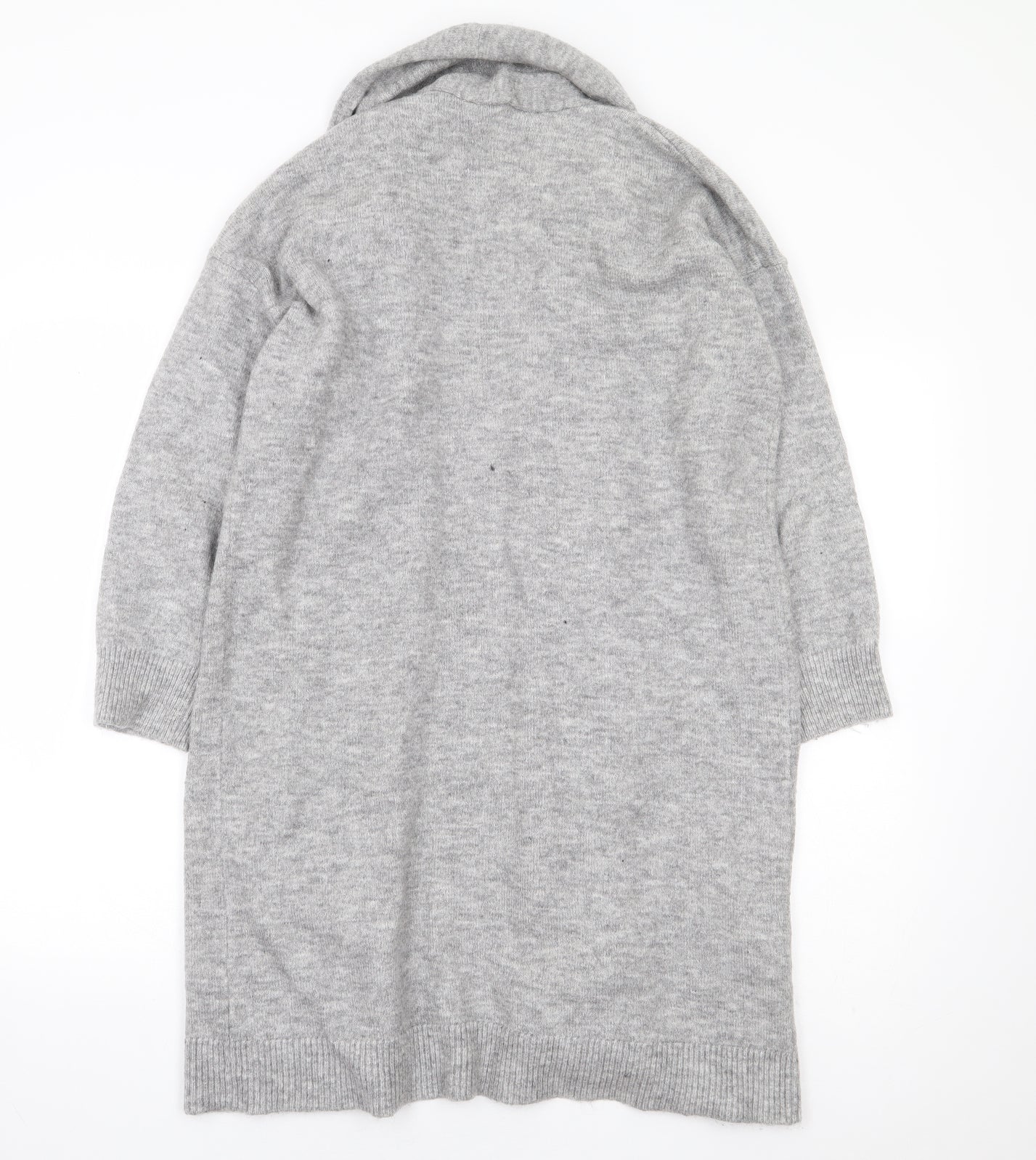 Primark Womens Grey V-Neck Acrylic Cardigan Jumper Size 10