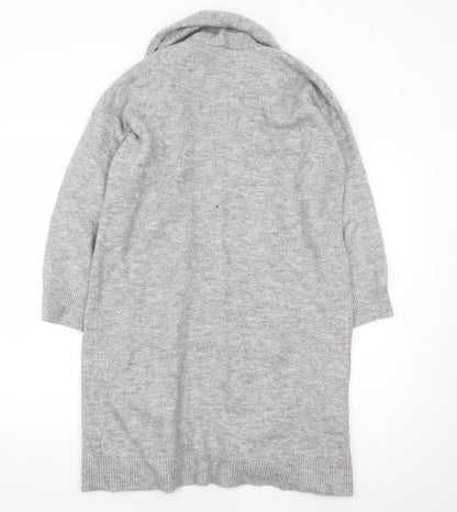 Primark Womens Grey V-Neck Acrylic Cardigan Jumper Size 10