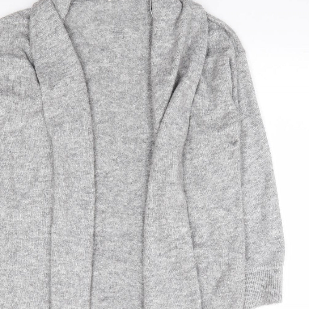 Primark Womens Grey V-Neck Acrylic Cardigan Jumper Size 10