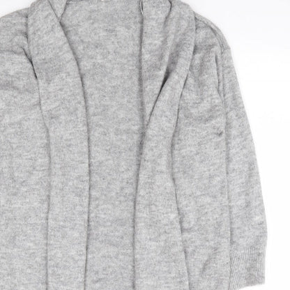 Primark Womens Grey V-Neck Acrylic Cardigan Jumper Size 10