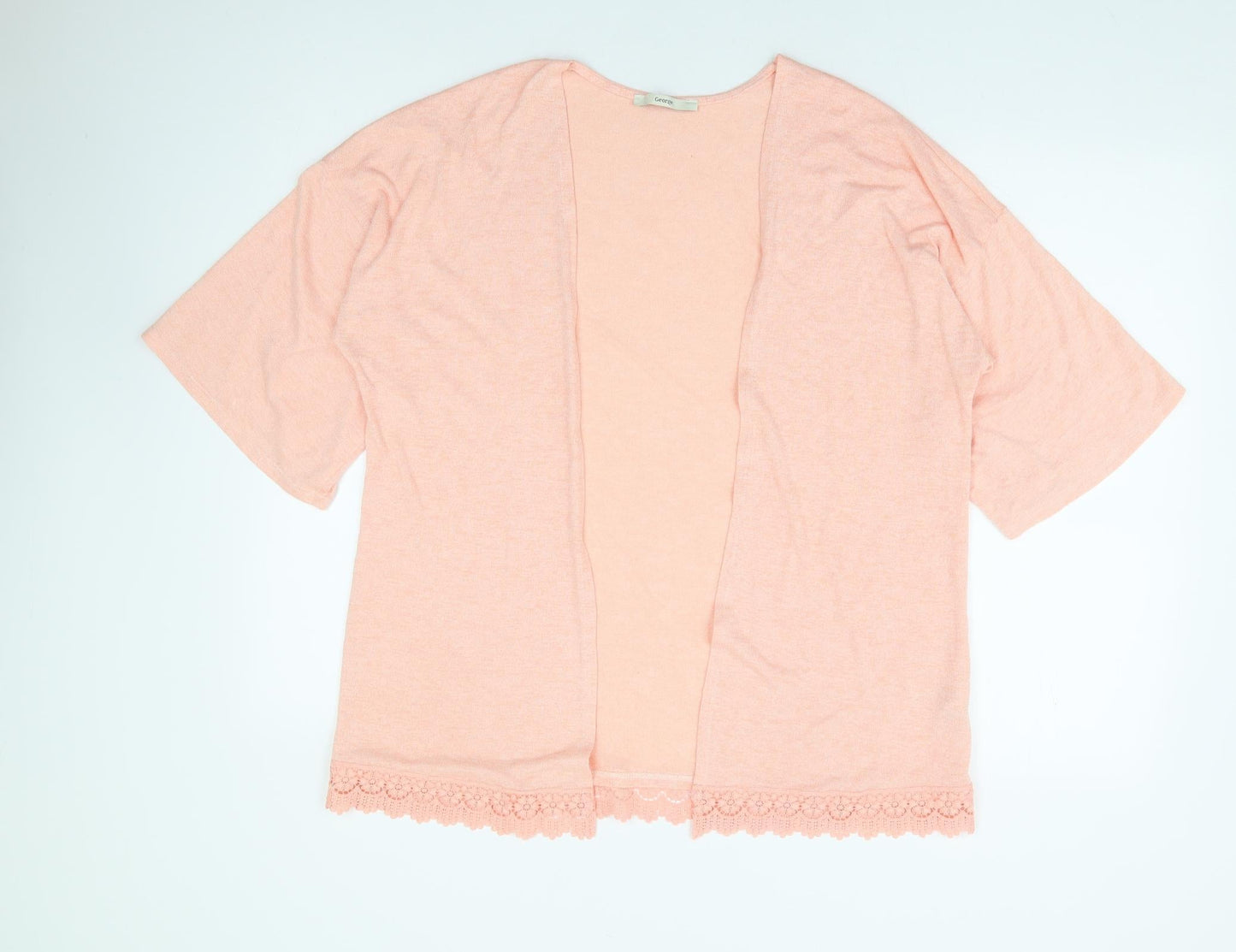 George Womens Orange Kimono Jacket Size 16 - Crochet Trim