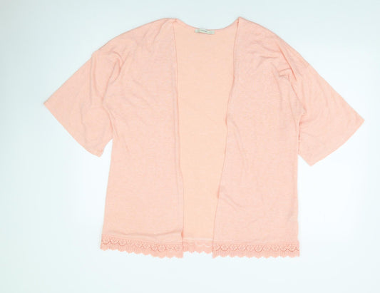 George Womens Orange Kimono Jacket Size 16 - Crochet Trim