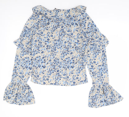 Womens UK Size 10 Nasty Gal Blue Basic Blouse
