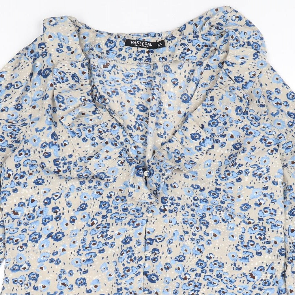 Womens UK Size 10 Nasty Gal Blue Basic Blouse