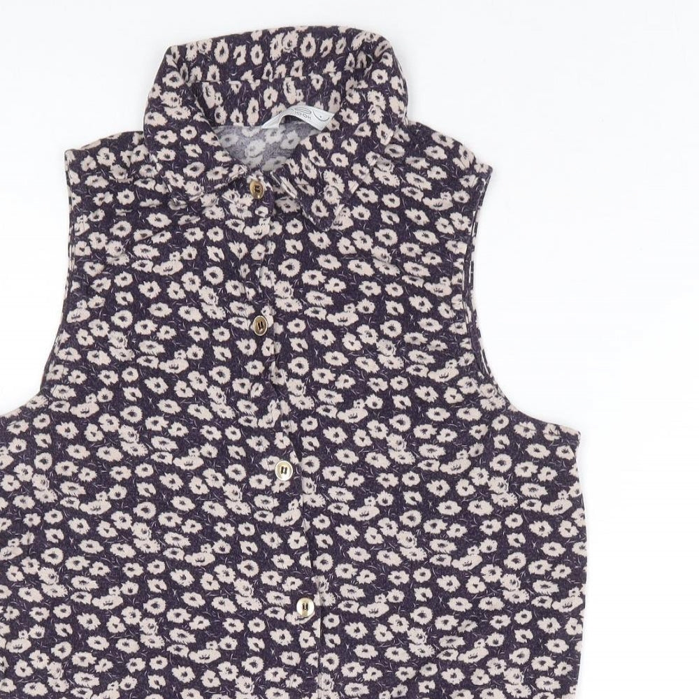 Womens UK Size 8 New Look Purple Basic Button-Up