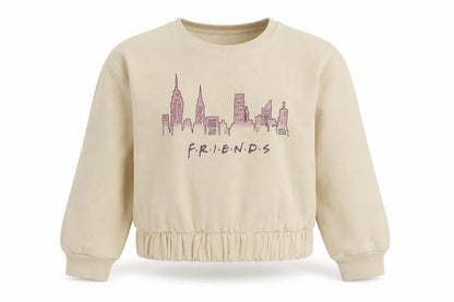George Girls Beige Cotton Pullover Sweatshirt Size 8-9 Years Pullover - Friends