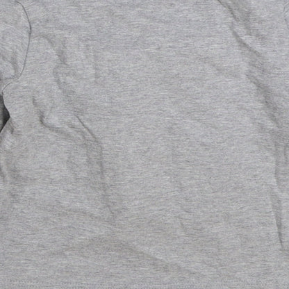 F&F Baby Grey Cotton Basic T-Shirt Size 12-18 Months Round Neck Pullover - Christmas Dinosaur
