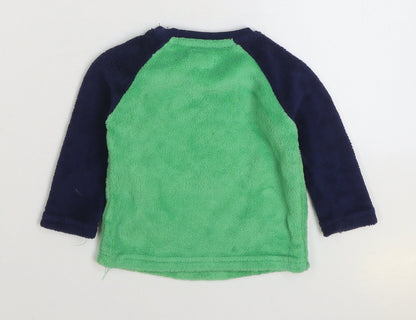 Primark Baby Green Solid Polyester Pyjama Top Size 9-12 Months Pullover - Robot