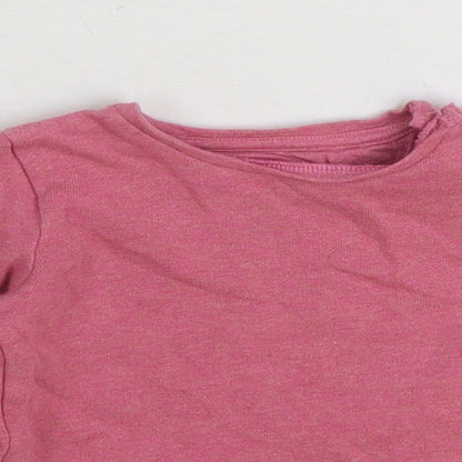 F&F Girls Pink Cotton Pullover Jumper Size 0-3 Months Snap