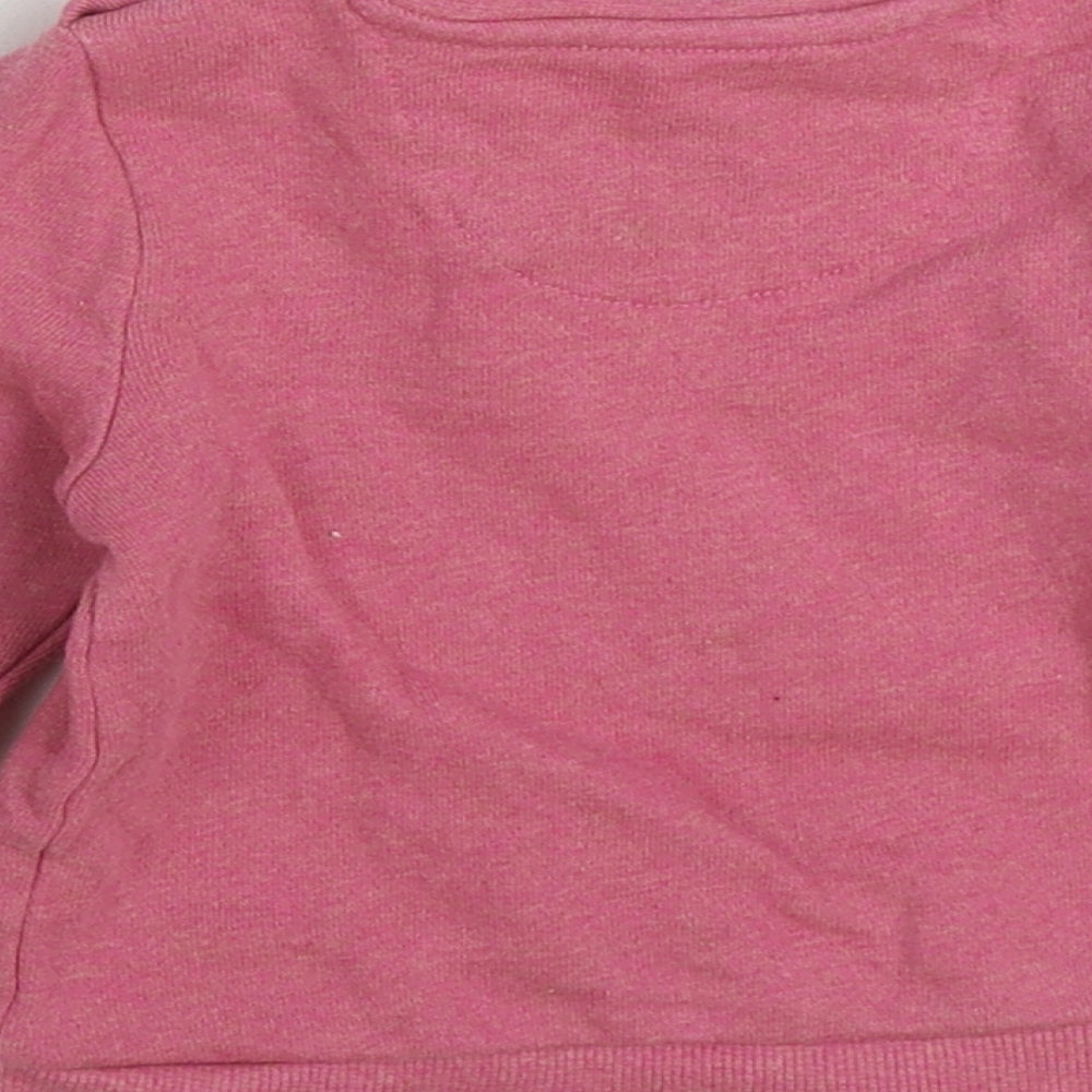 F&F Girls Pink Cotton Pullover Jumper Size 0-3 Months Snap