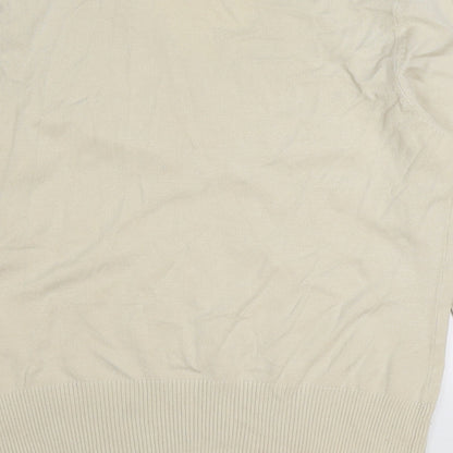 John Lewis Womens Beige V-Neck Viscose Cardigan Jumper Size 14