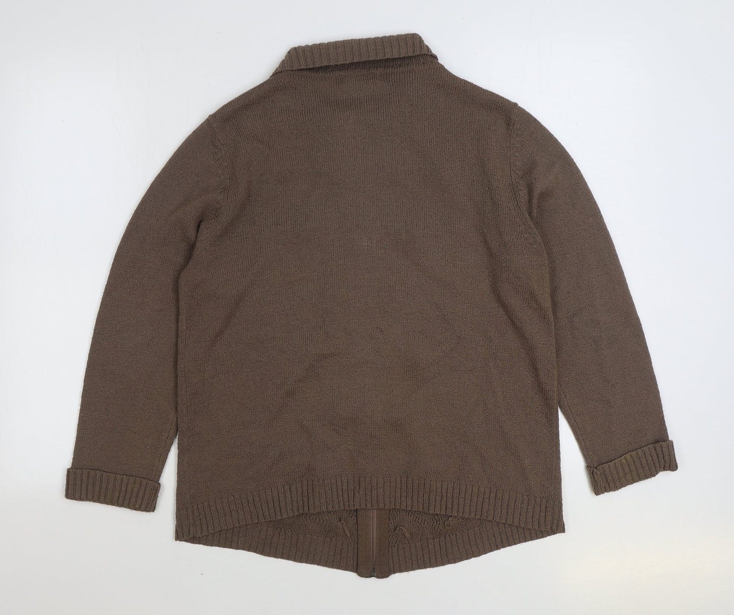 Womens UK Size M Bonmarché Brown Full Zip Jumper