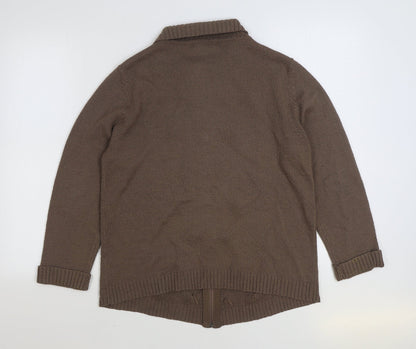 Womens UK Size M Bonmarché Brown Full Zip Jumper