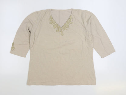 Womens UK Size 4 Sky Beige Pullover Jumper