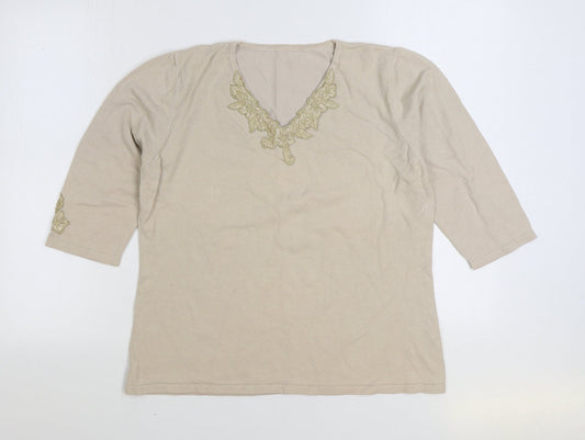Womens UK Size 4 Sky Beige Pullover Jumper