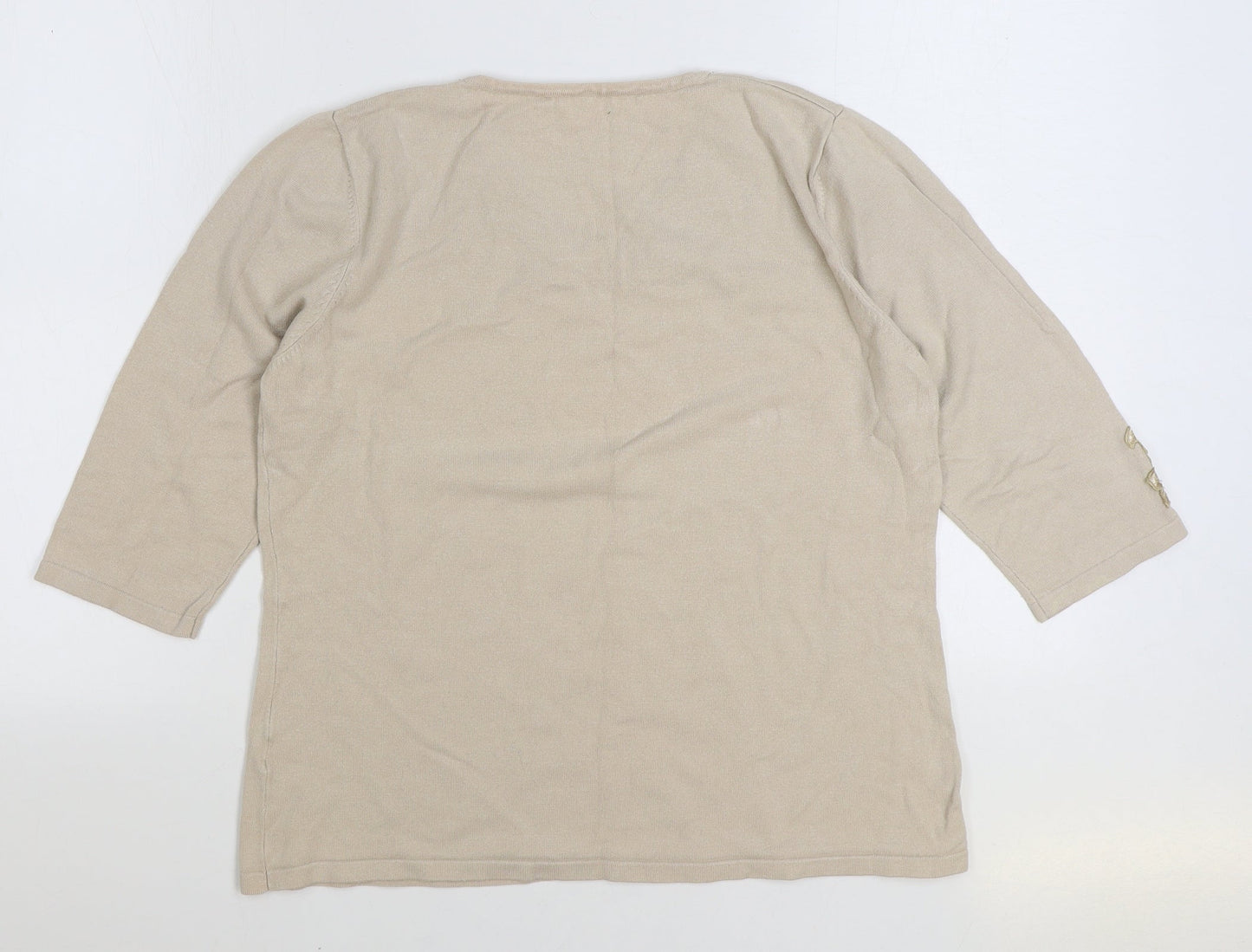 Womens UK Size 4 Sky Beige Pullover Jumper