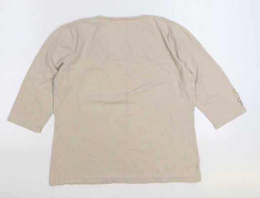 Womens UK Size 4 Sky Beige Pullover Jumper